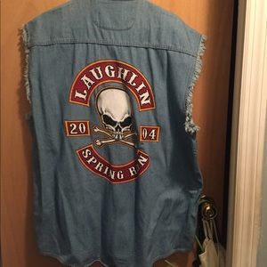 Denim biker cut off